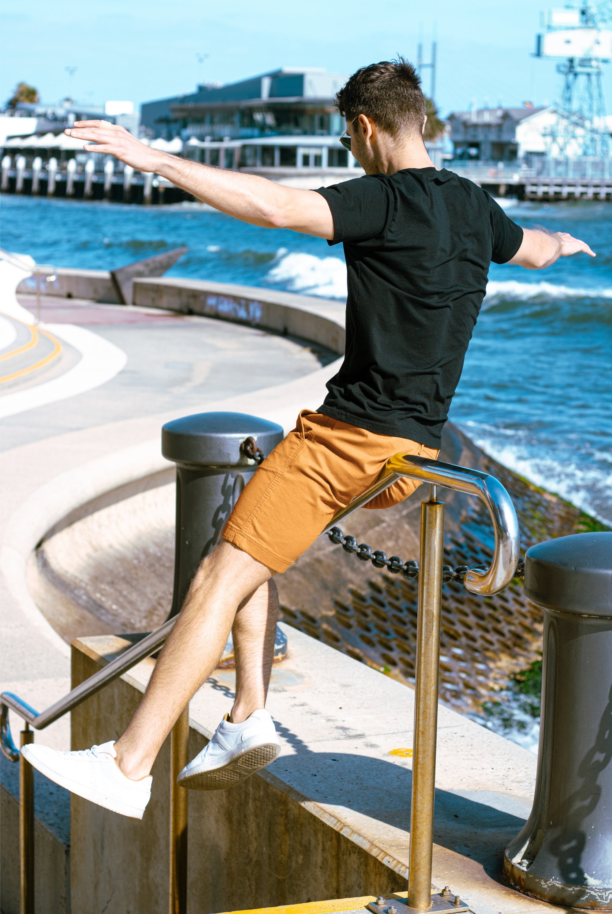 The Goldens - Frankster Stretch Cotton Dark Khaki Men Shorts