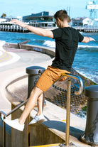 The Goldens - Frankster Stretch Cotton Dark Khaki Men Shorts
