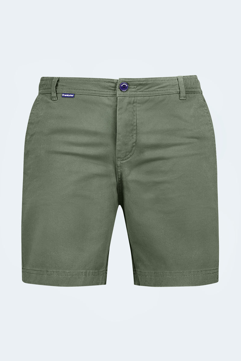 The Rebels Stretch Cotton Army Green Men Shorts – Frankster