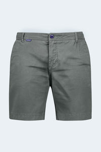 Urbanites * The Everydays grey stretch cotton men's shorts by Frankster with classic chino style and button waist closure
