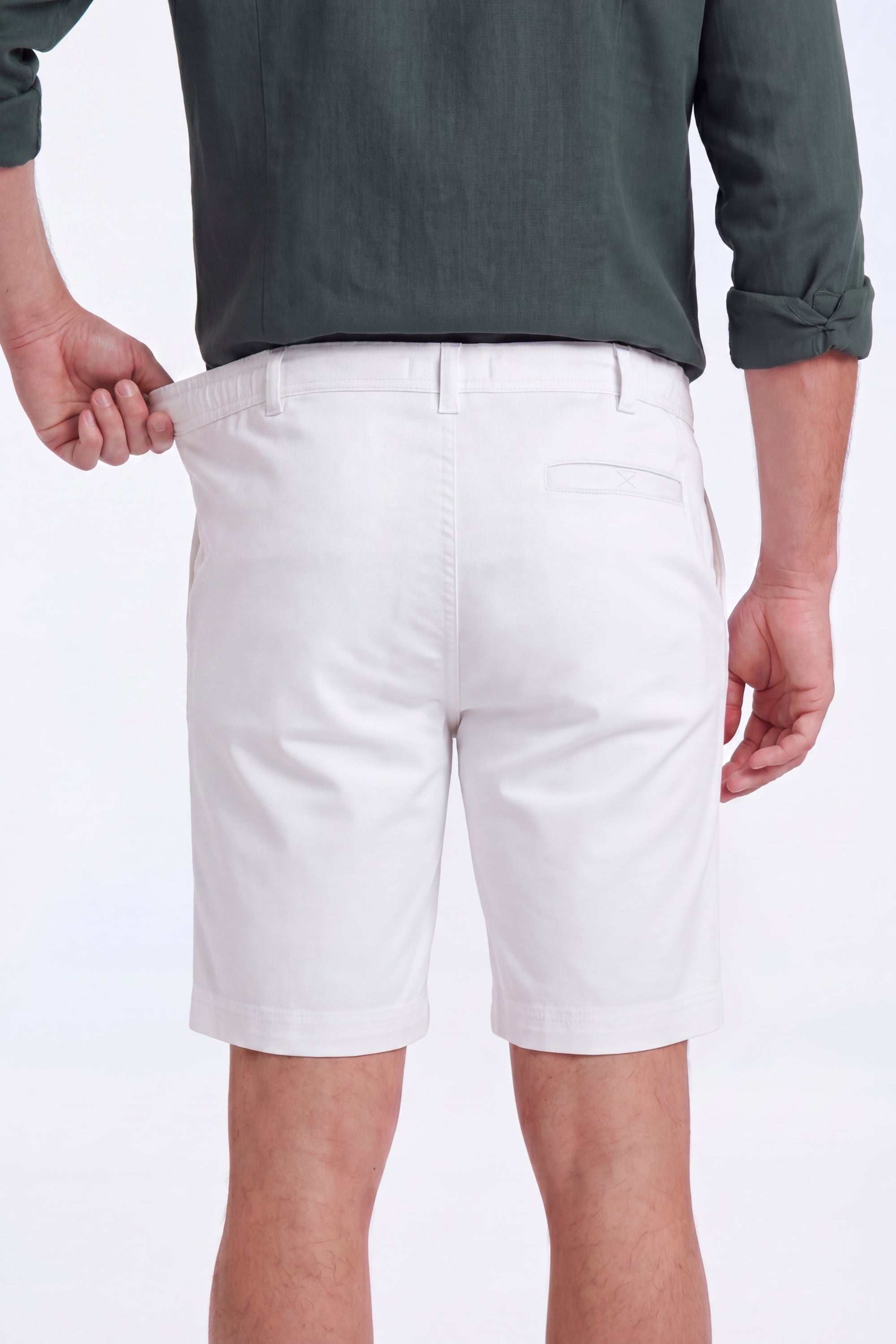Whitecaps * The Everydays men's shorts in crisp white cotton blend, designed by Frankster for comfortable, versatile wear with a tailored fit.
