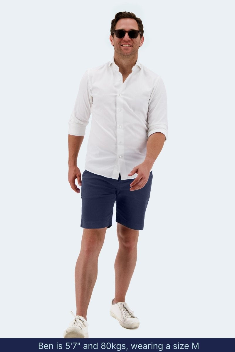 The Chillers Frankster Dark Blue stretch cotton men's chino shorts