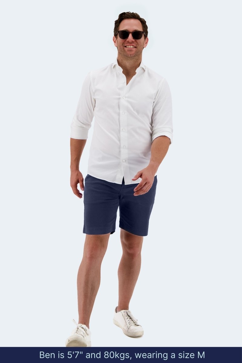 The Chillers Frankster Dark Blue stretch cotton men's chino shorts