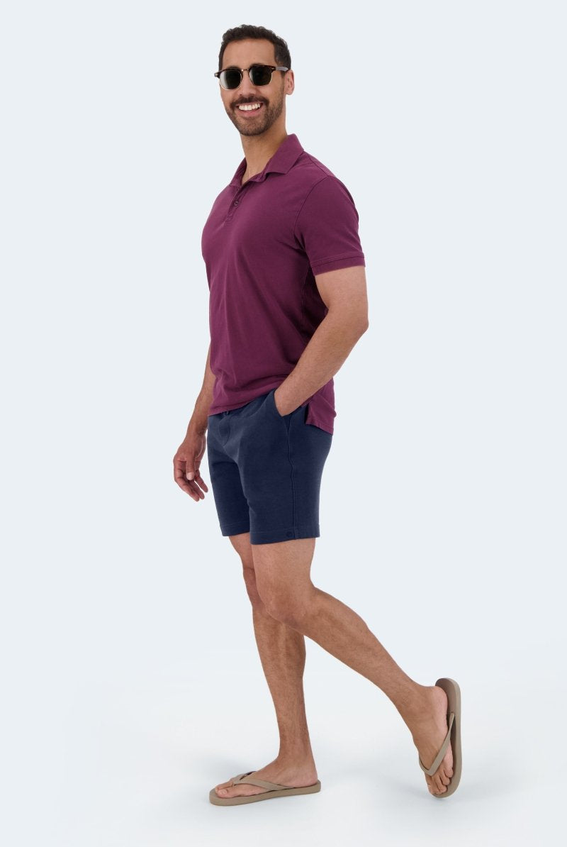 The Comfies Lounge Shorts Chillers Dark Blue Frankster Model Full Front Angle