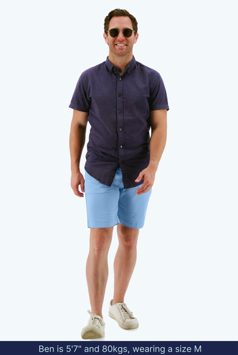 The Cruisers Frankster Light Blue stretch cotton men's chino shorts