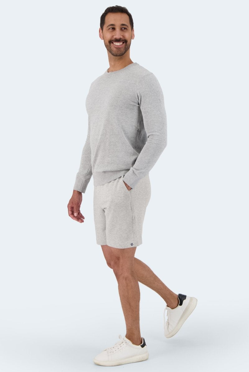 The Comfies Lounge Shorts Lunars Light Grey Frankster Model full angle