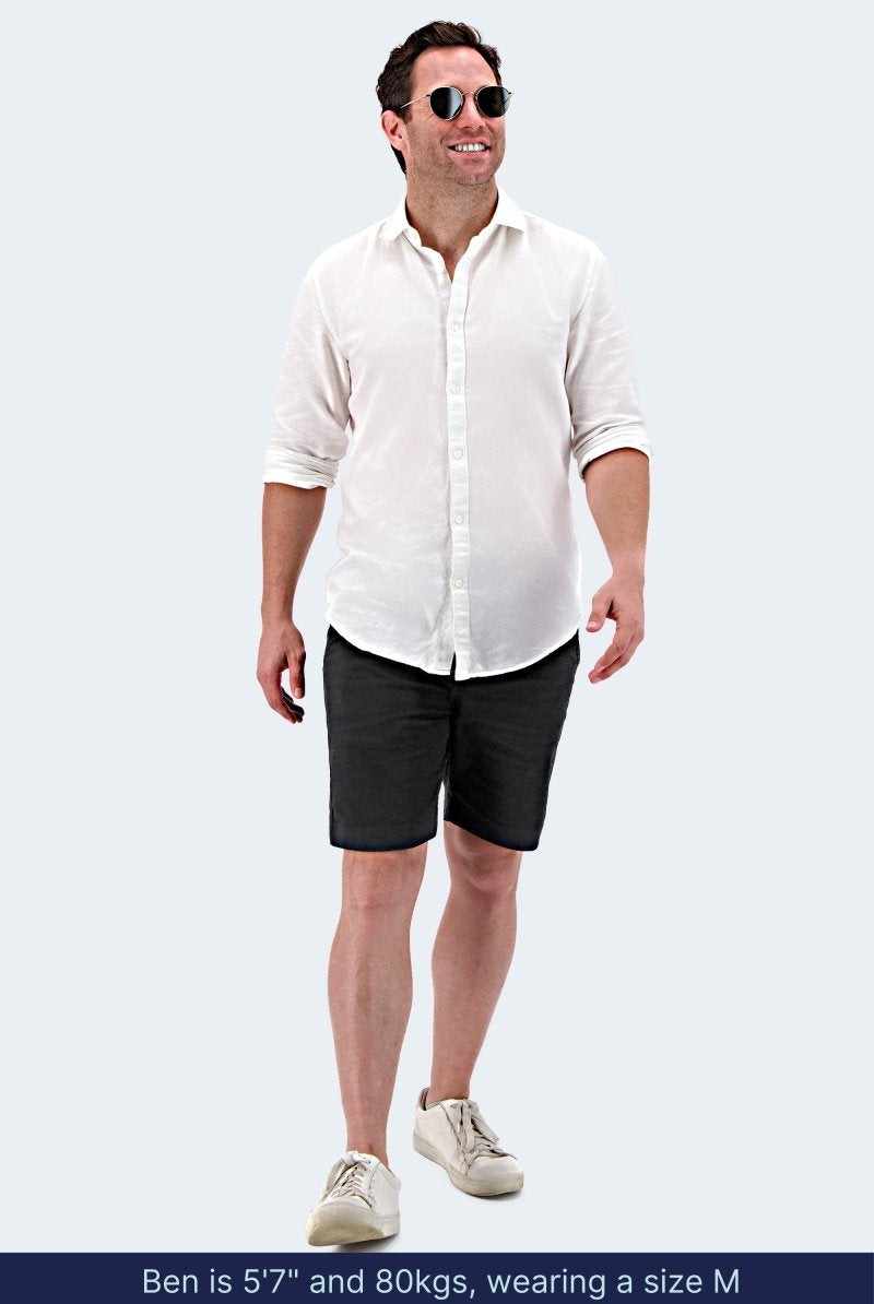 The Midnights Frankster Black stretch cotton men's chino shorts