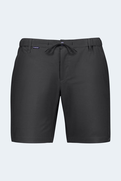 Black lightweight men's shorts by Frankster called Midnights * The Actives with a sleek design and drawstring waist