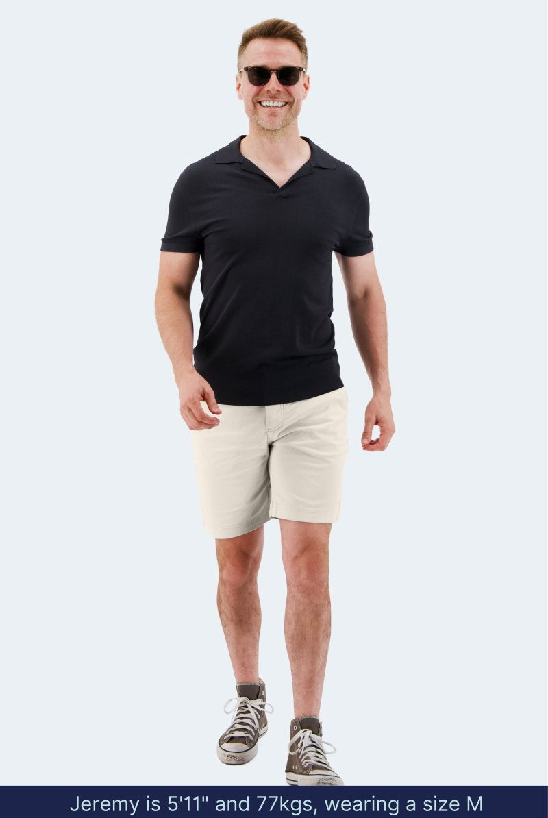 The Mirages Off White Everyday Chino Shorts - Full Body Shorts incl. Model size