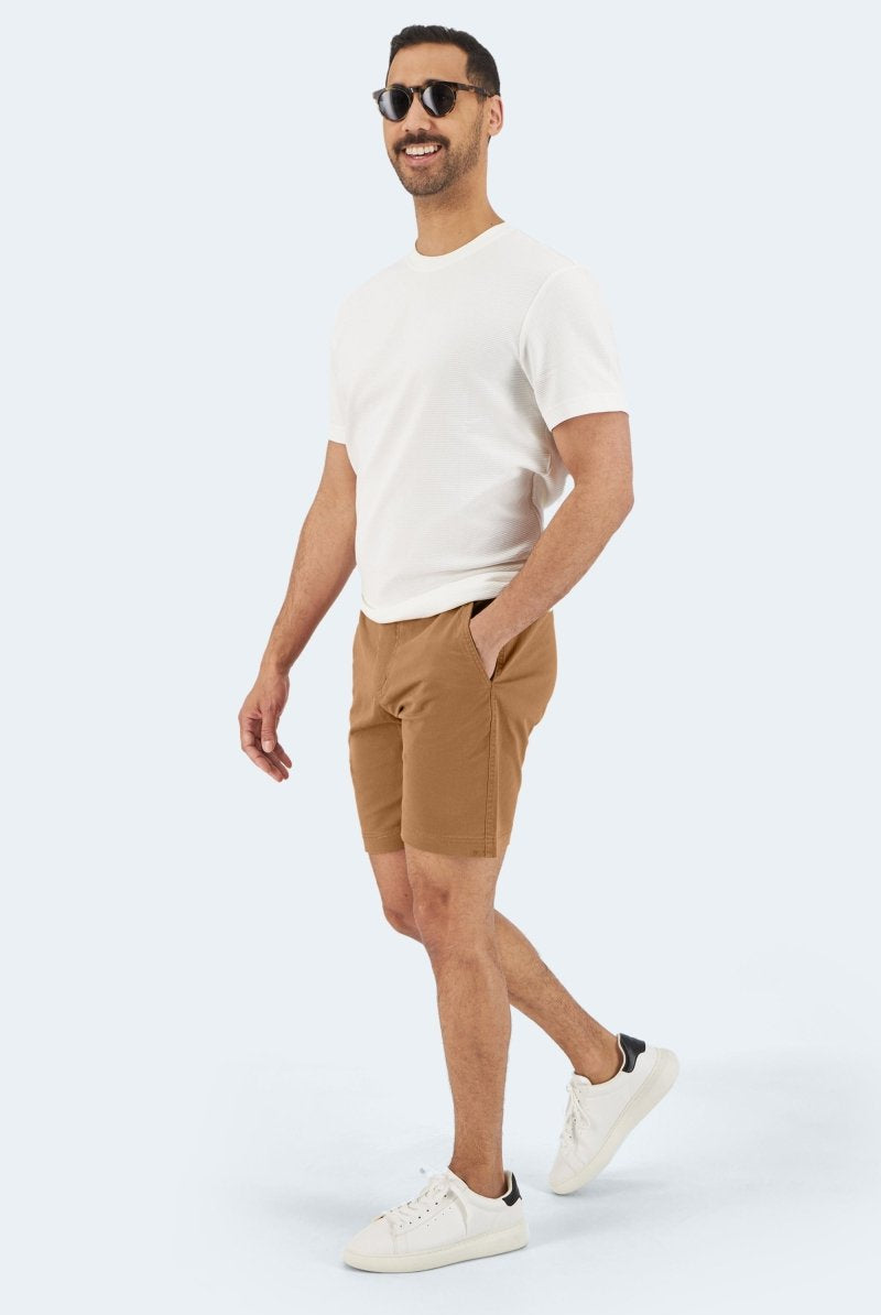 The Mokas Frankster Brown stretch cotton men's chino shorts