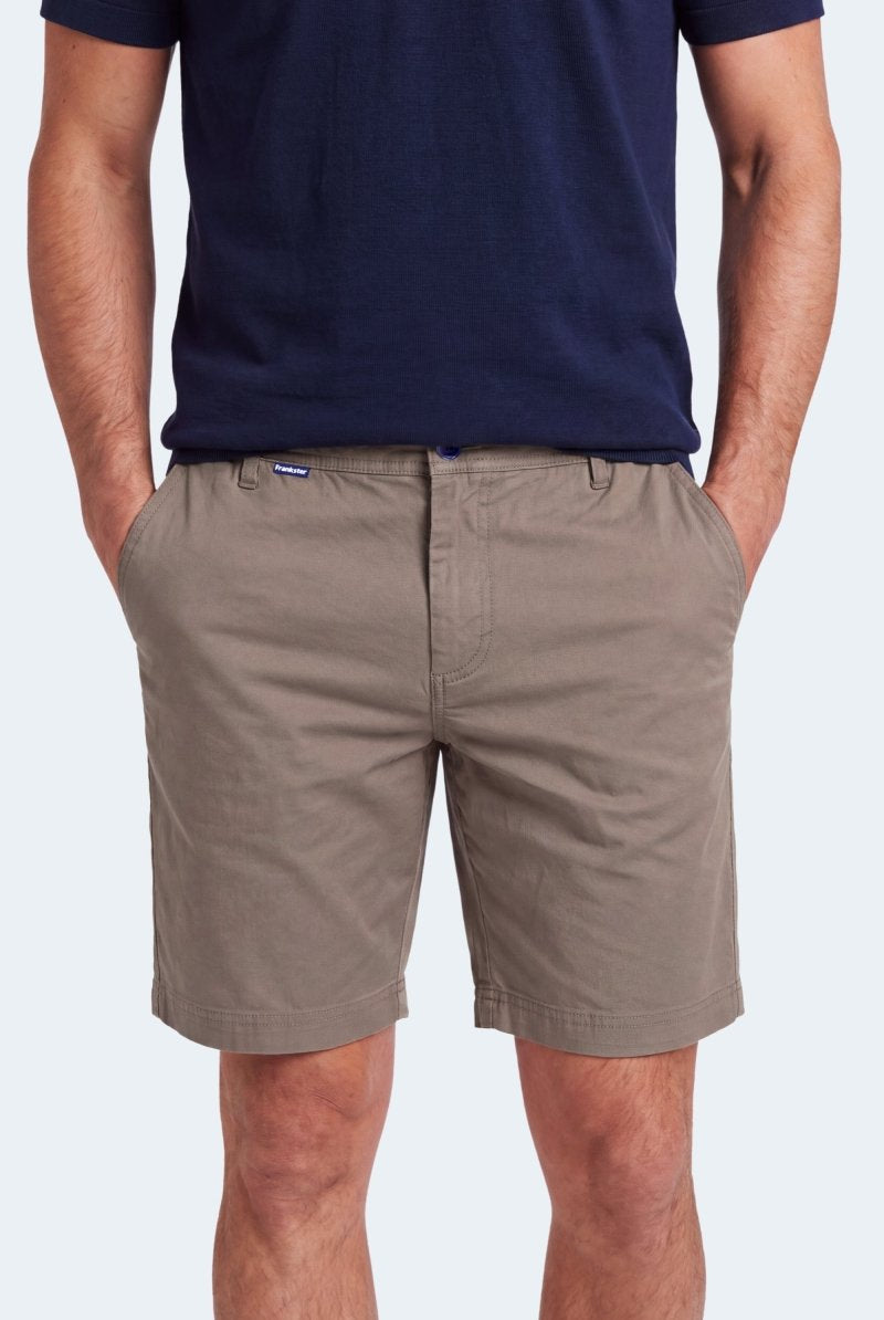 Nomads * The Everydays men's shorts in taupe cotton fabric by Frankster Australia, offering comfort and versatile everyday wear.