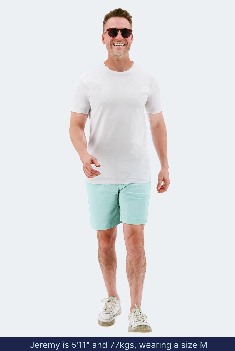 The Rays Light Green Everyday Chino Shorts - Full Body Shorts incl. Model size
