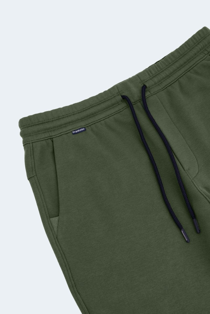 The Comfies Lounge Shorts Rebel Army Green Frankster Drawstrings