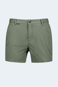 Rebels * The Shorties men's shorts in army green stretch cotton by Frankster with a short, bold cut style