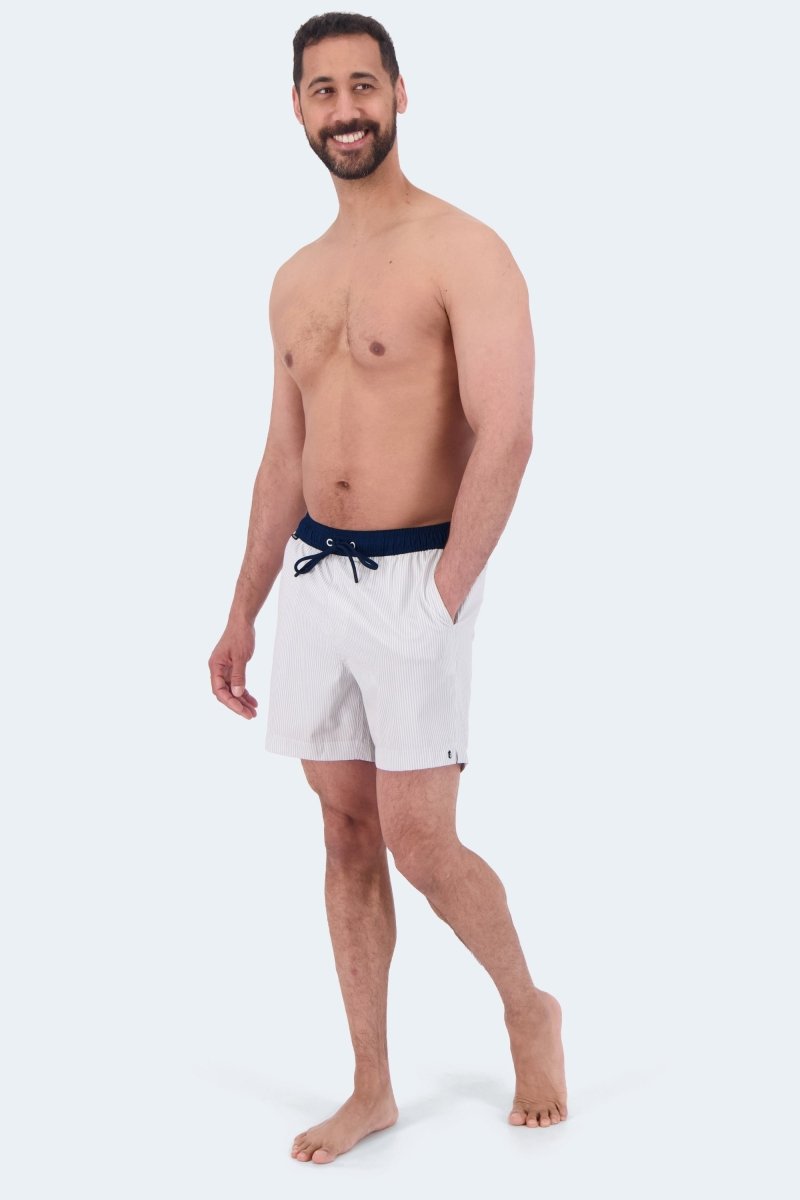 Frankster Rivieras * The Swims white Men's Shorts in smooth fabric with navy drawstring waistband and side pockets