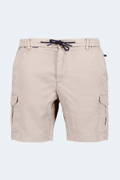 Shores * The Aussies light khaki cotton men's shorts by Frankster with cargo pockets and adjustable drawstring waist