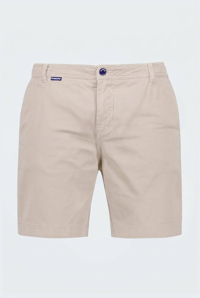 Shores * The Everydays beige men's shorts by Frankster, made from soft, comfortable fabric with a classic tailored fit for all-day wear.
