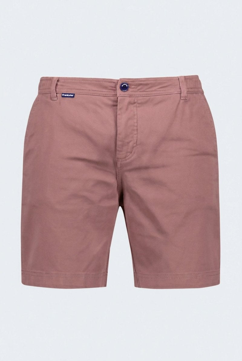 Sundowners * The Everydays men's shorts in muted rose cotton fabric by Frankster, designed for comfort and everyday wear.