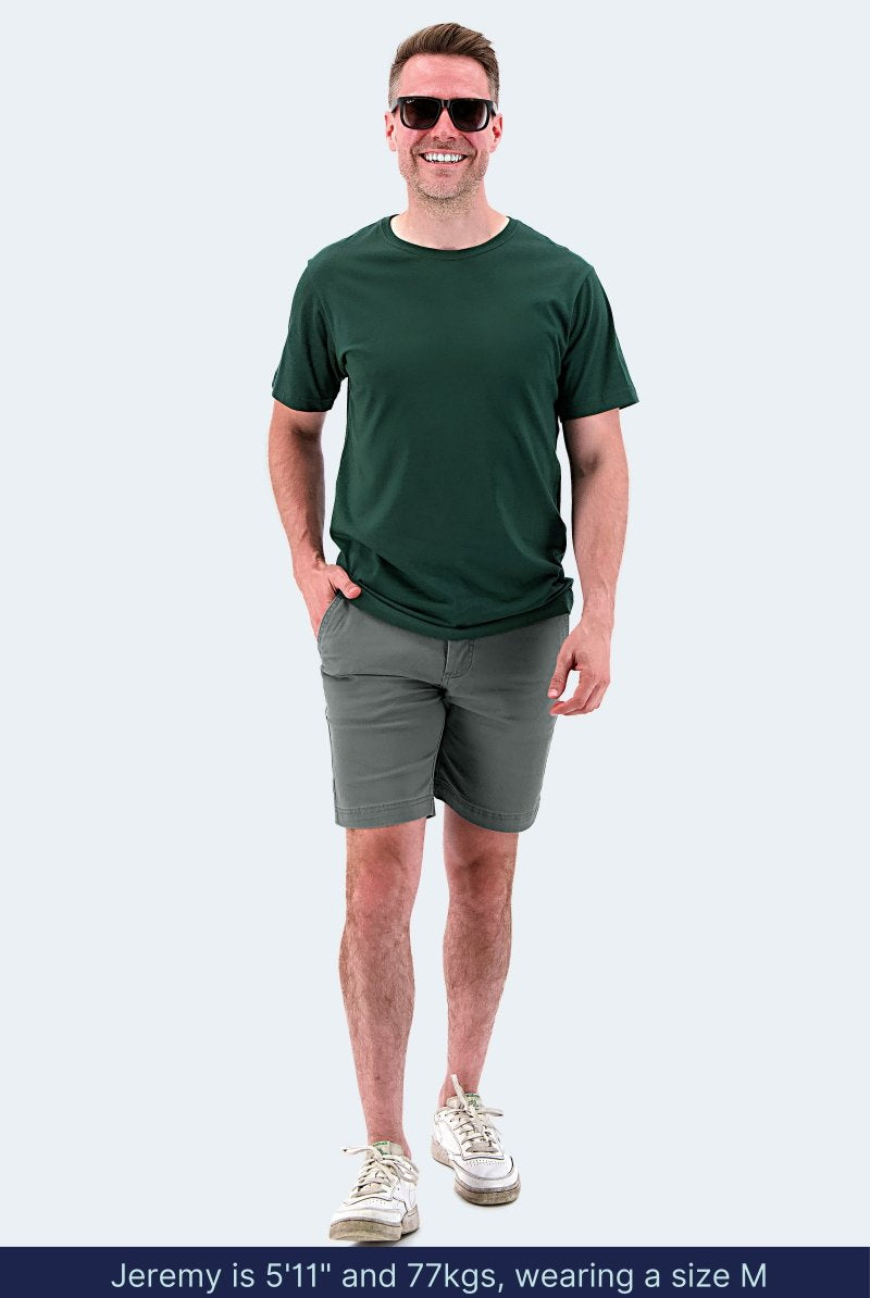 The Urbanites Grey Everyday Chino Shorts - Full Body Shorts incl. Model size
