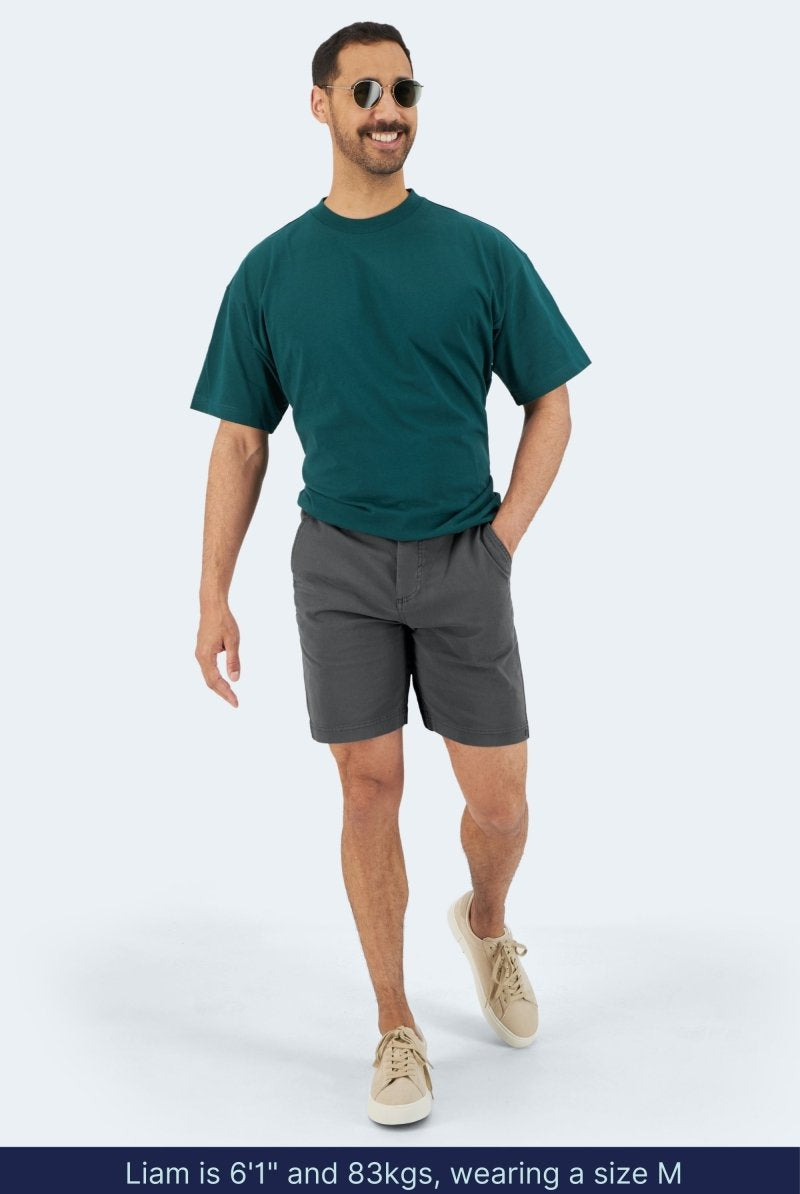The Volcans Frankster Dark Grey stretch cotton men's chino shorts