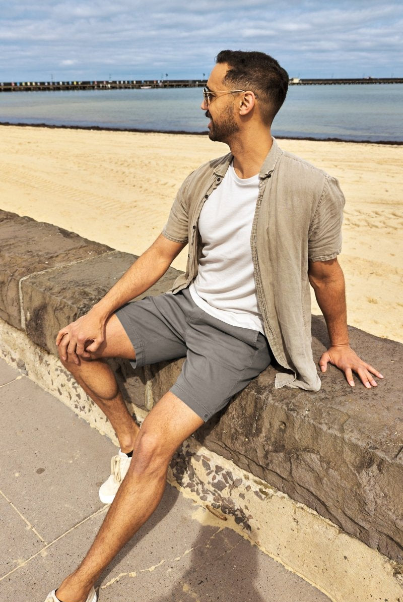 The Volcans Frankster Dark Grey stretch cotton men's chino shorts