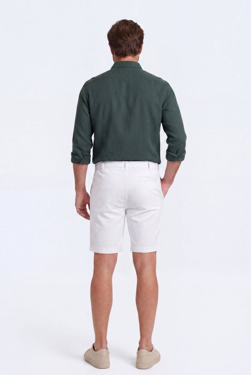 Whitecaps * The Everydays men's shorts in white cotton fabric, designed by Frankster for comfort and versatile all-day wear.