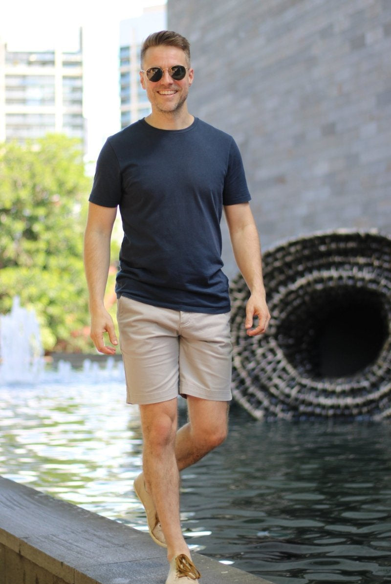 Frankster light grey stretch cotton men's shorts