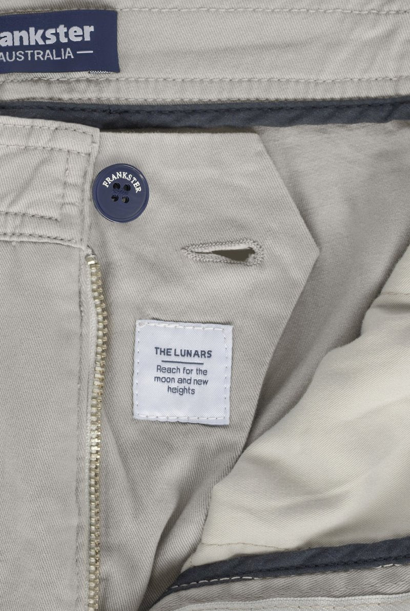 The Lunars - Frankster light grey stretch cotton men's shorts