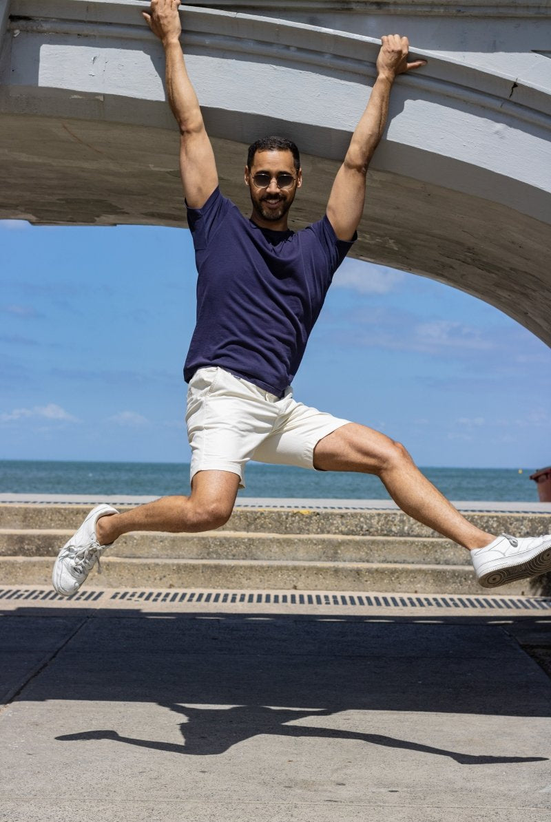 The Mirages - Frankster Stretch Cotton Off White Men Shorts