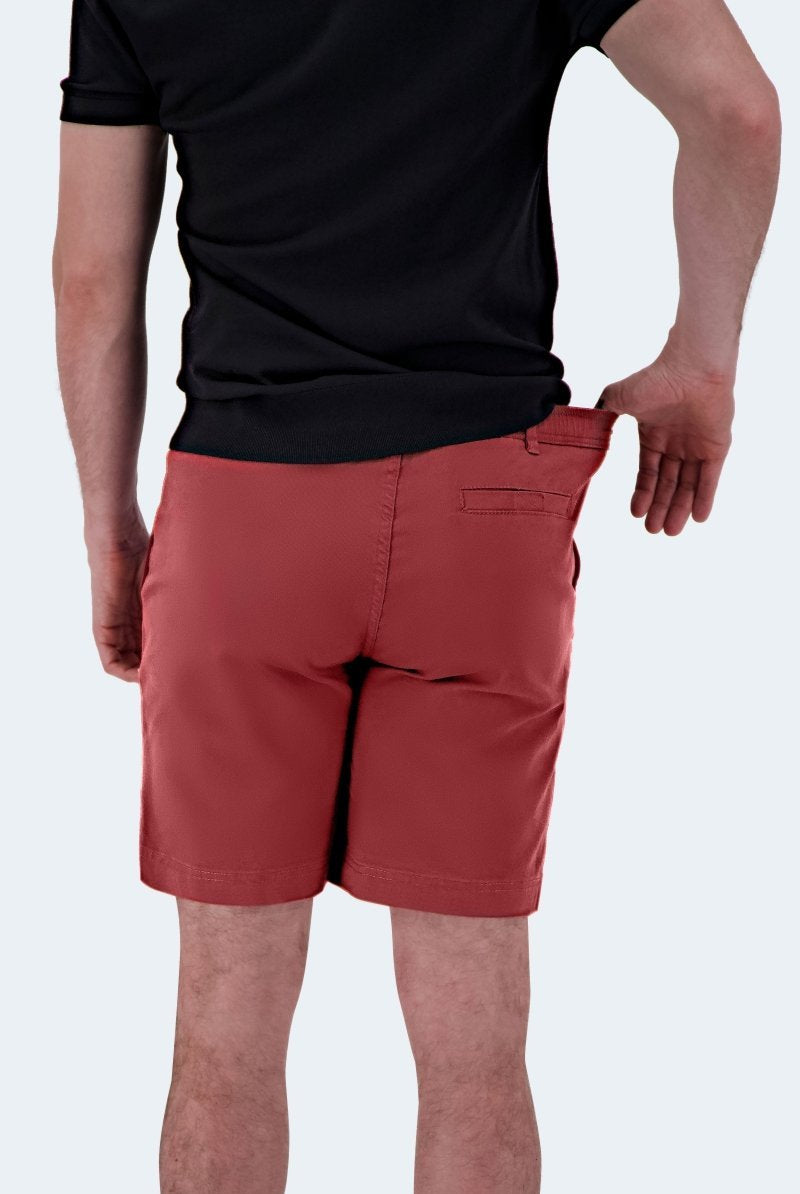 The Pioneers - Frankster burgundy stretch cotton men's shorts
