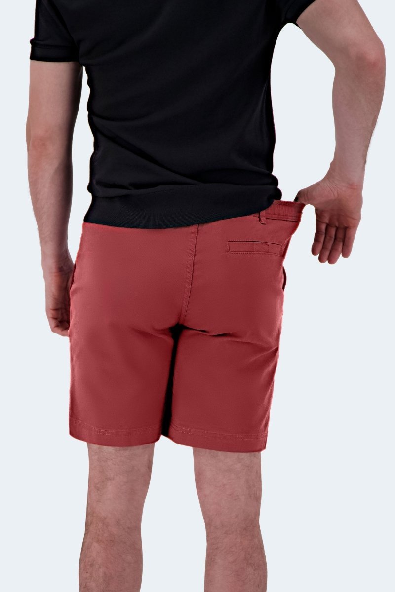 The Pioneers - Frankster burgundy stretch cotton men's shorts
