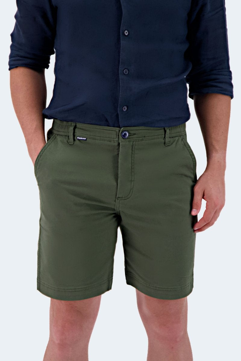 The Rebels - Frankster Stretch Cotton Light Grey Green Men Shorts