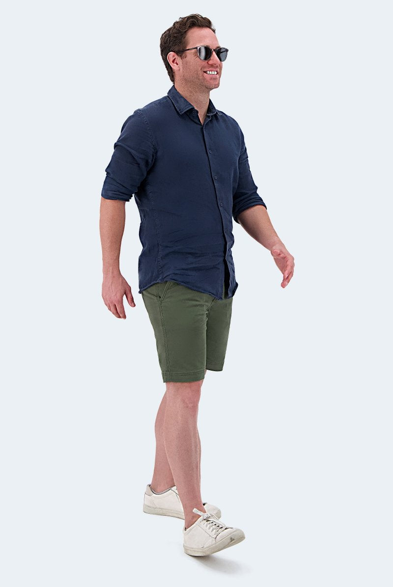 The Rebels - Frankster Stretch Cotton Light Grey Green Men Shorts
