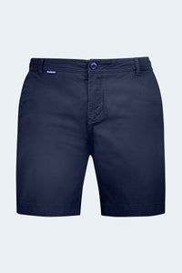 Dark blue men's shorts by Frankster, styled as Chillers * The Everydays, perfect for casual wear.