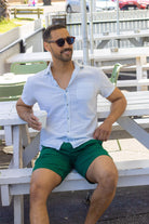 The Tropics - Frankster Stretch Cotton Green Men Shorts