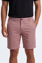 Front view of Sundowners * The Everydays men's shorts by Frankster in dusty rose color, featuring breathable cotton fabric and a comfortable fit.