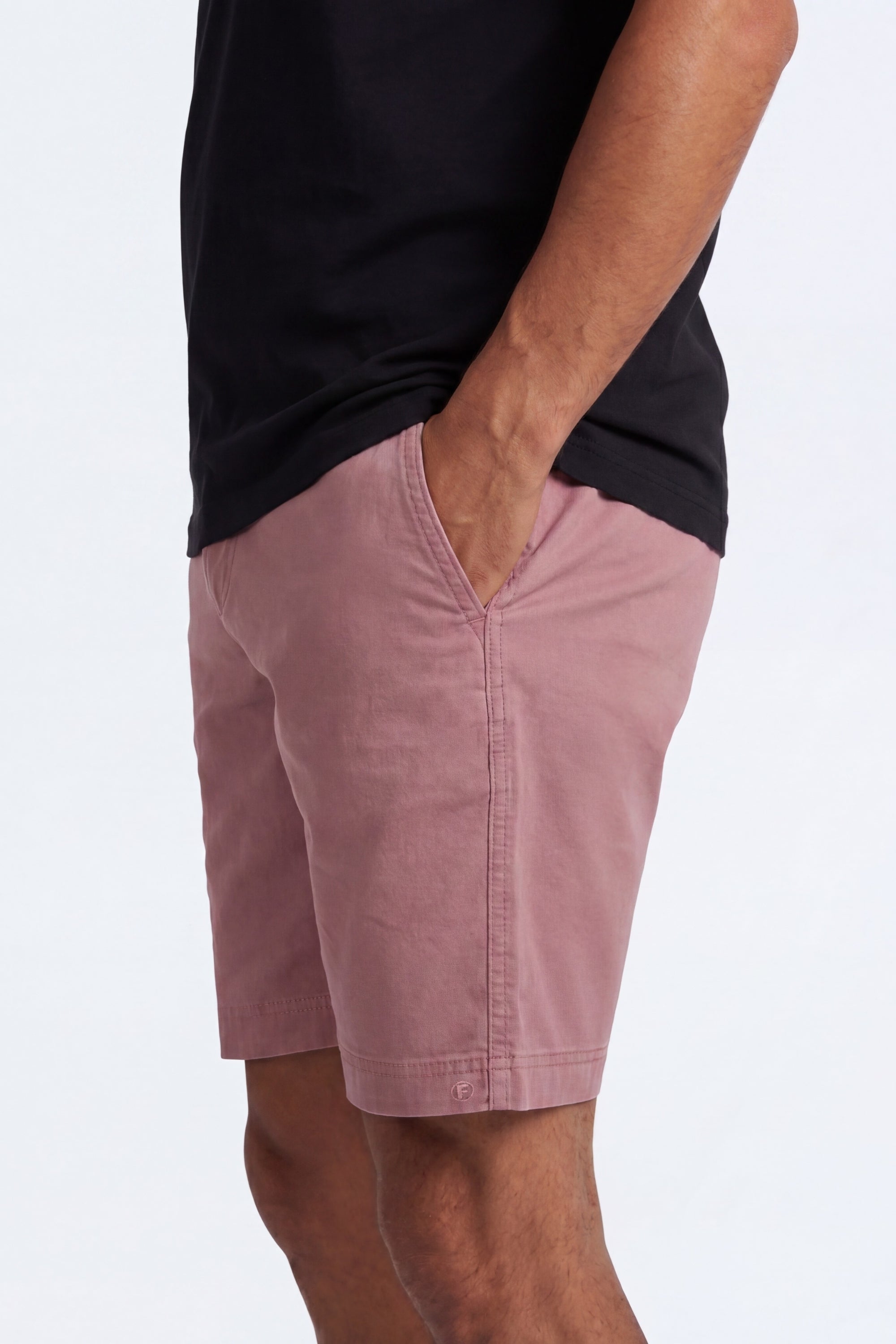 Sundowners * The Everydays men's shorts by Frankster in soft dusty rose cotton fabric, designed for comfort and everyday wear.
