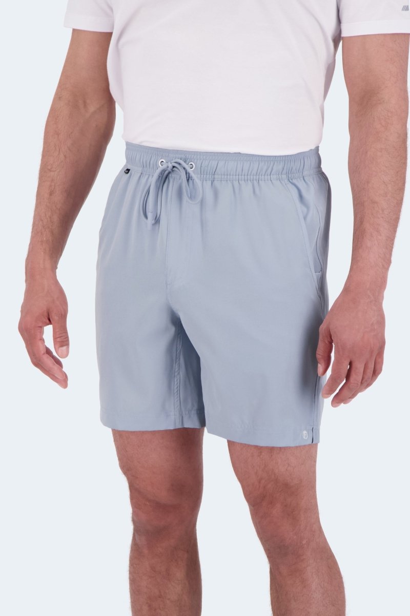 Frankster Blueprints * The Sporties light blue smooth fabric Men's Shorts with elastic waistband and drawcord for all day comfort