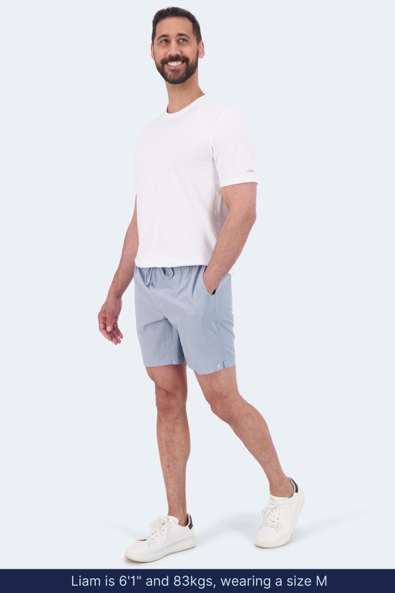 Blueprints * The Sporties light blue Men's Shorts by Frankster, made from soft fabric and styled as comfortable Shorts for Men