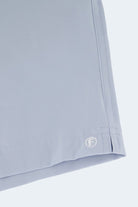 Frankster Blueprints * The Sporties Men's Shorts in light blue fabric with neatly stitched hem and subtle logo detail