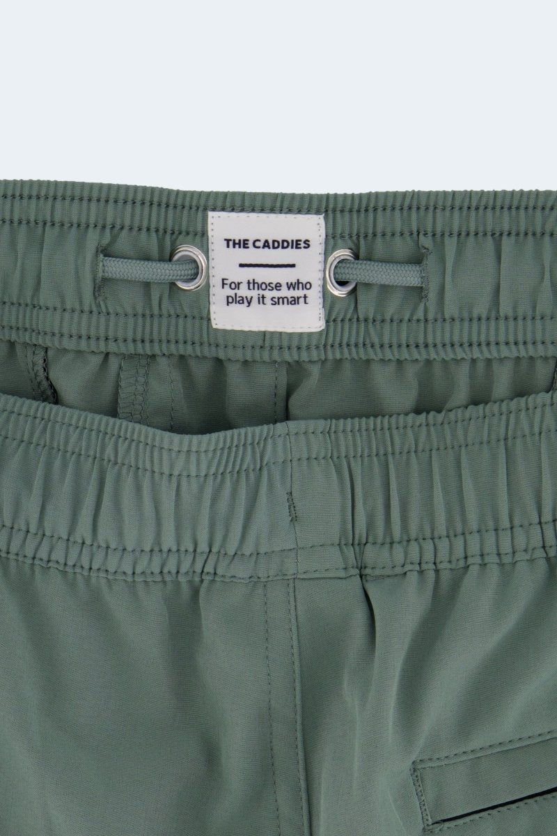 Frankster Caddies * The Sporties green Men's Shorts in smooth fabric with elastic waistband drawstring and zip pocket