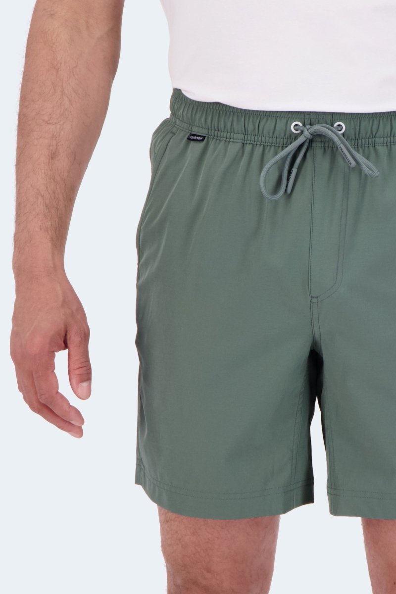 Frankster Caddies * The Sporties Men's Shorts in sage green smooth fabric with a drawstring waist for comfortable everyday wear