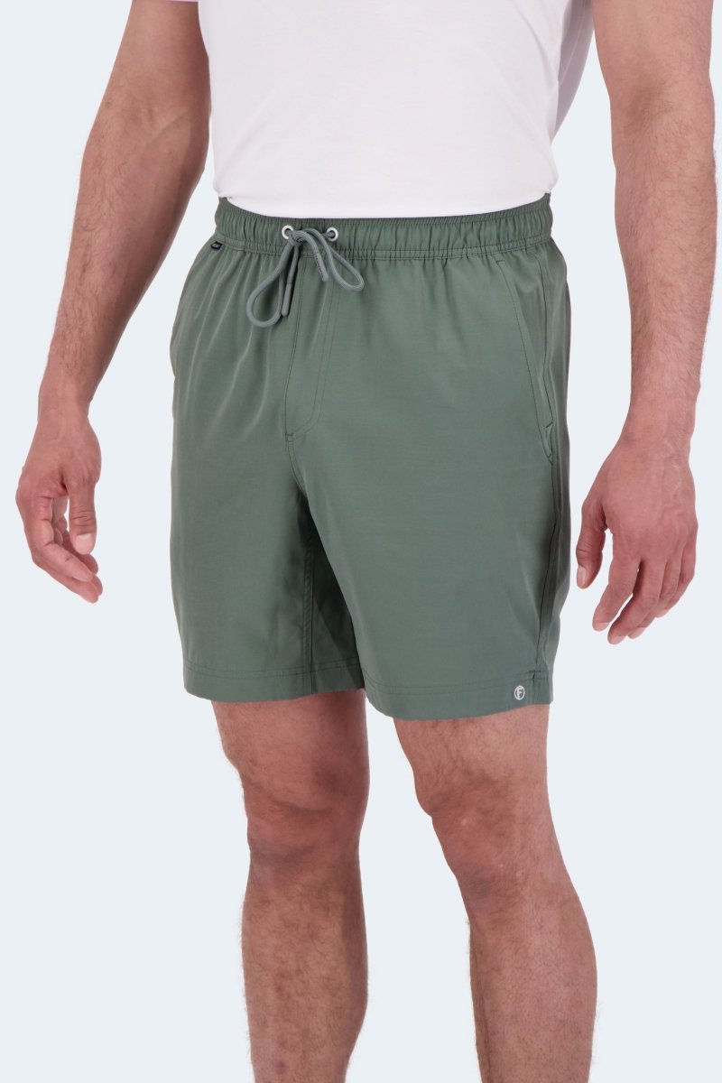 Frankster Caddies * The Sporties olive green Men's Shorts in lightweight fabric with an elasticated drawstring waistband and relaxed fit