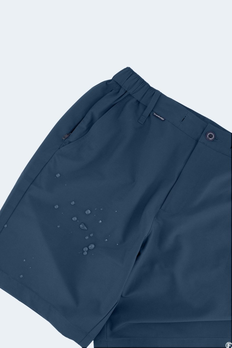 Frankster Chillers * The Actives men's shorts in dark blue lightweight water-resistant fabric with elastic waistband