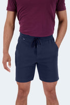 The Comfies Lounge Shorts Chillers Dark Blue Frankster Model Front