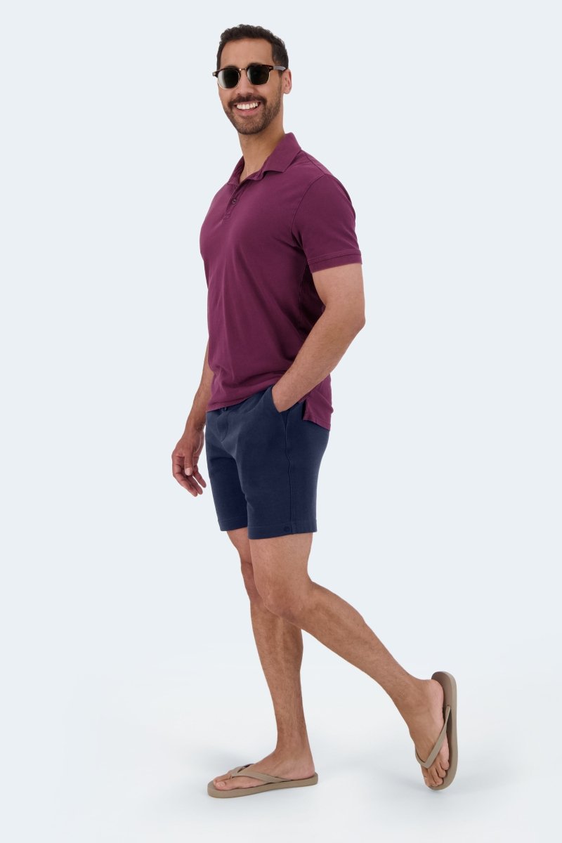 The Comfies Lounge Shorts Chillers Dark Blue Frankster Model Full Front Angle