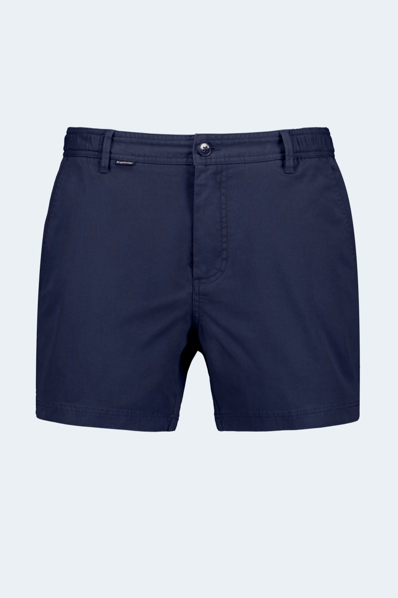 Frankster Chillers * The Shorties men's shorts in dark blue stretch cotton with a tailored fit and button closure