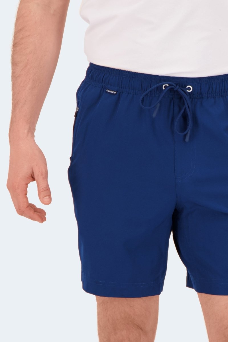 Chillers * The Sporties by Frankster navy blue Men's Shorts in smooth fabric with elastic drawstring waistband and zip pocket