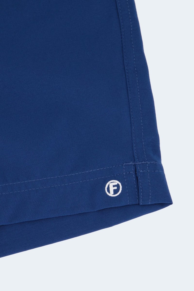 Frankster Chillers * The Sporties Men's Shorts in navy blue smooth fabric with stitched hem and signature logo detail