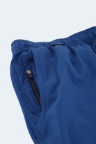Chillers * The Sporties Men's Shorts by Frankster in navy blue fabric with elasticated waistband and hidden zip pocket